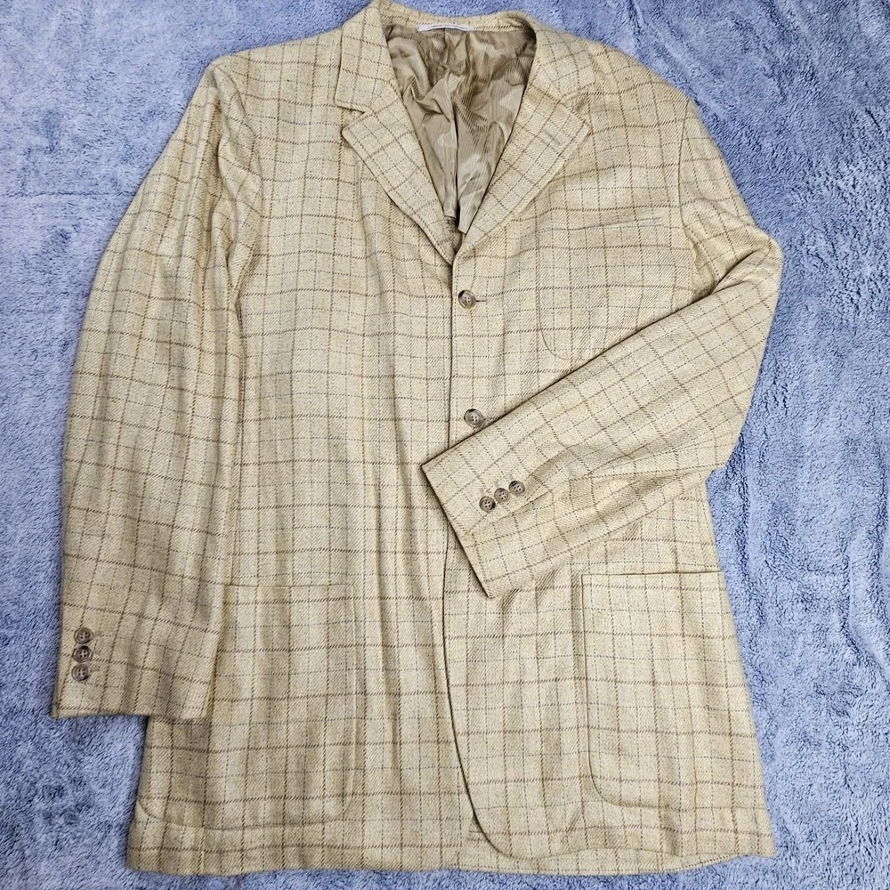 Vintage Ermenegildo Zegna Soft Blazer Mens 44R 100% Silk Sport Coat Jacket Italy